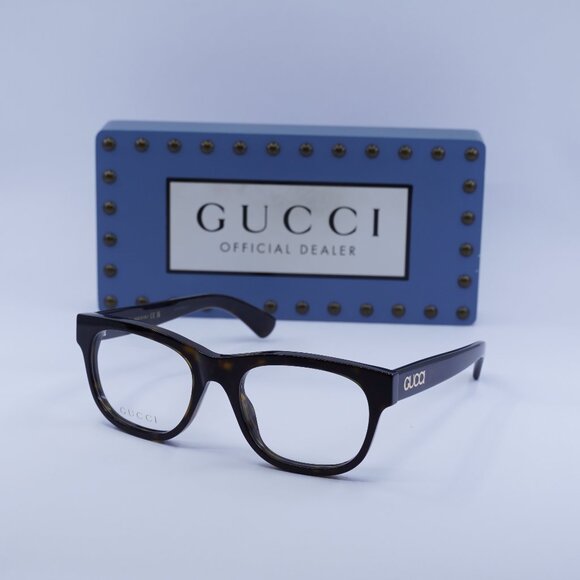 Gucci GG1796O 002 Square Eyeglasses - Dark Havana 52mm - Picture 1 of 9
